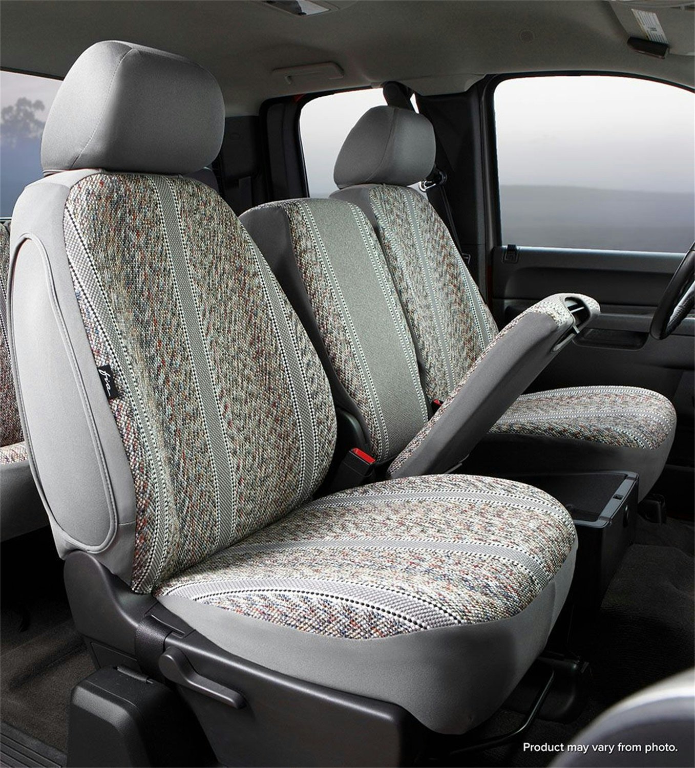 Fia TR47-3 GRAY Custom Fit Front Seat Cover Split Seat 40/60 Gray Saddle Blanket, 
